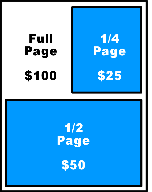 Advertisment sizes and rates